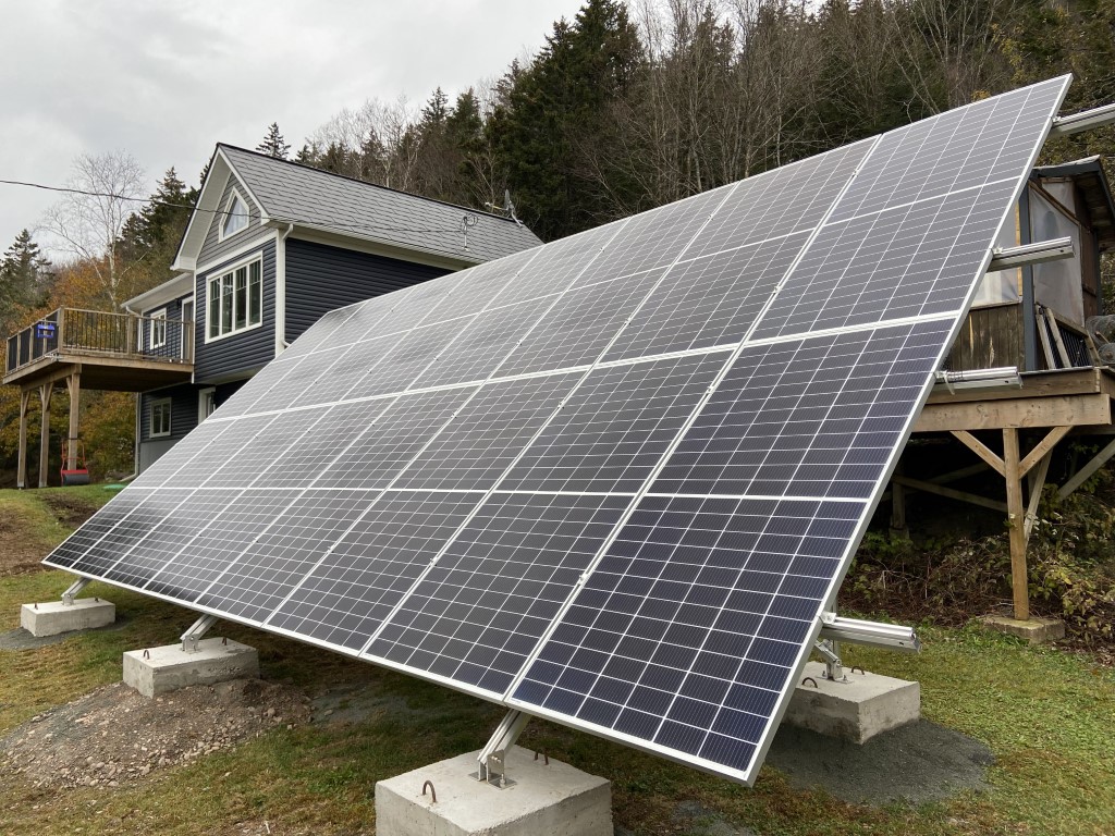 Completed ground-mounted solar system